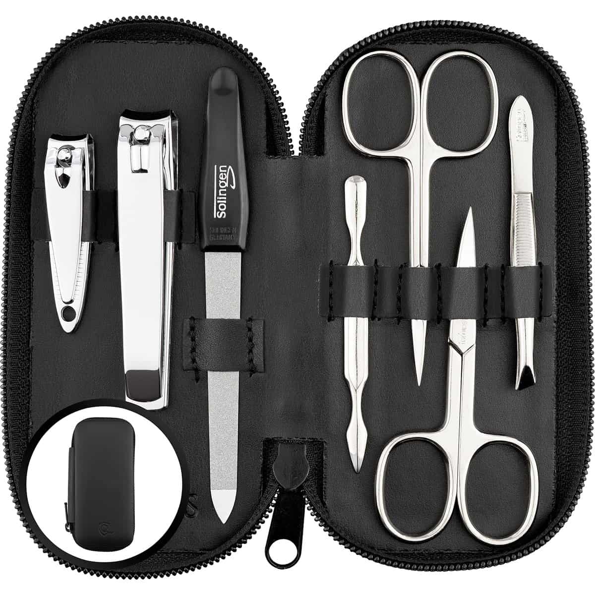 marQus Solingen Germany Manicure Sets for Women & Men 7 Pcs Set - Quality Grooming Kit Nail Clippers & Toenail Clippers, tweezers Nail Kit - Fabulous Gift for all Occasions