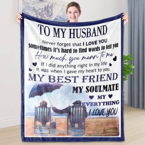 Shoppawhile’s Husband Gifts: Cozy Blanket 51 * 59inch – Wife’s Valentines, Christmas, Birthday Surprise for Husband.