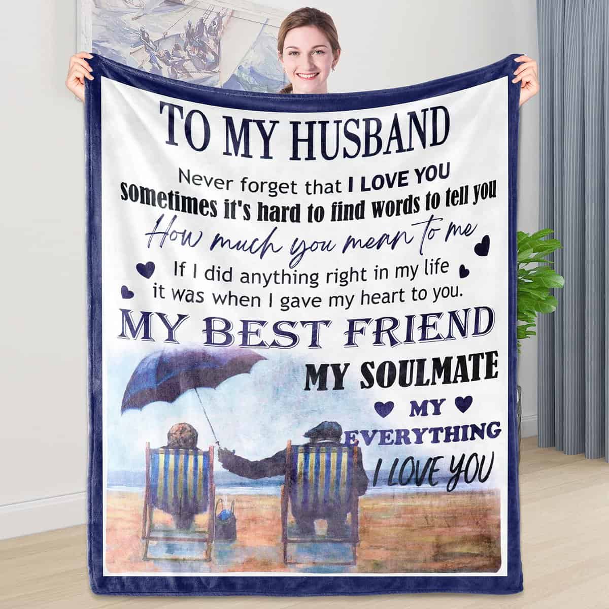 Shoppawhile Husband Gifts Husband Christmas Birthday Gifts Fluffy Blanket 51 * 59inch Valentines Gifts for Husband from Wife